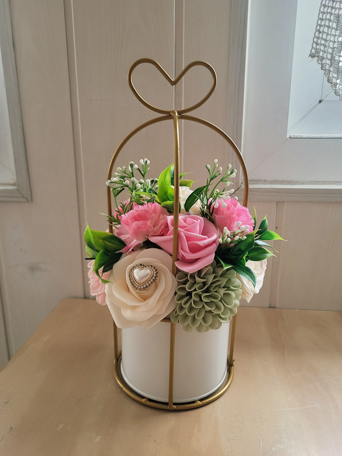 Vase doré rond pour l'exterieur et intérieur