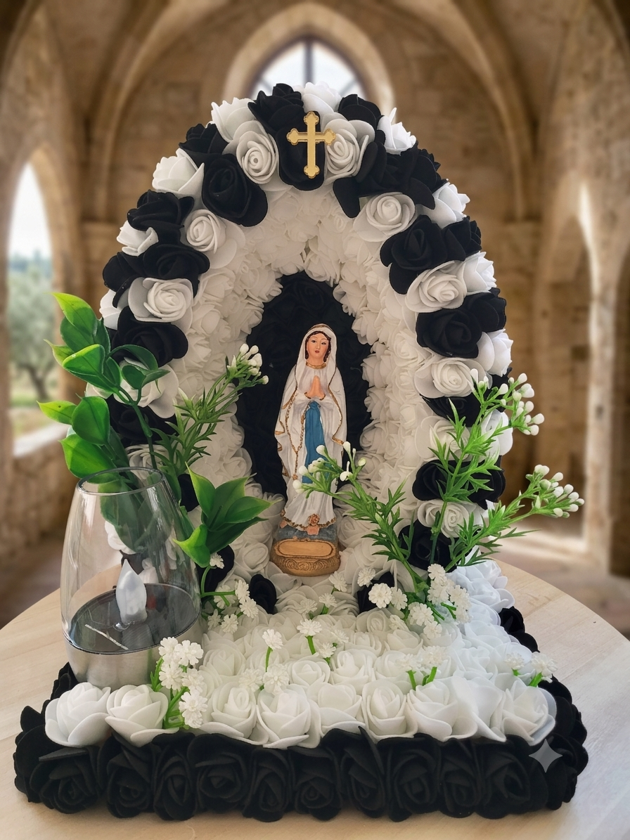 La grotte de la vierge pour monument funéraire