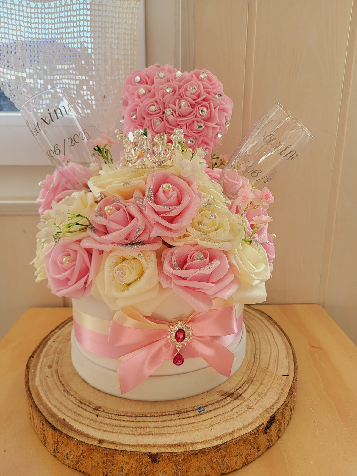 Boite florale pour mariage