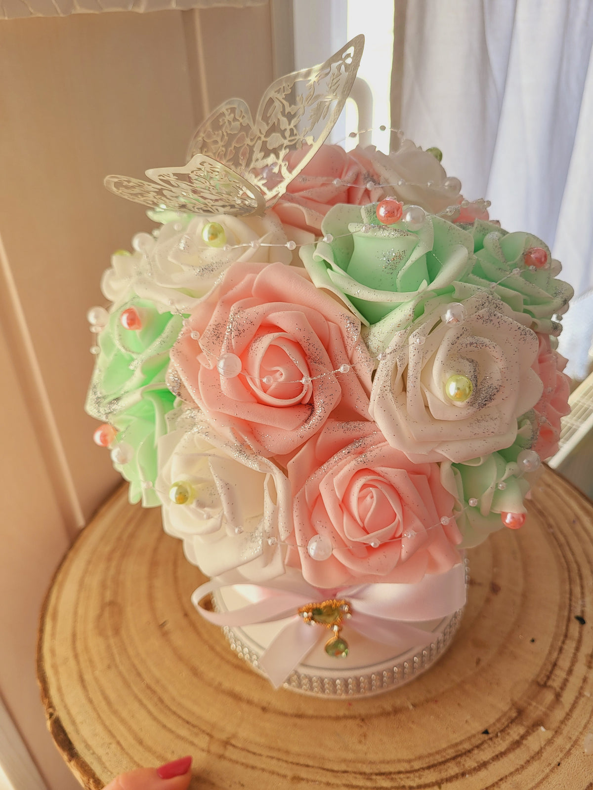 Boite florale avec boîte et led