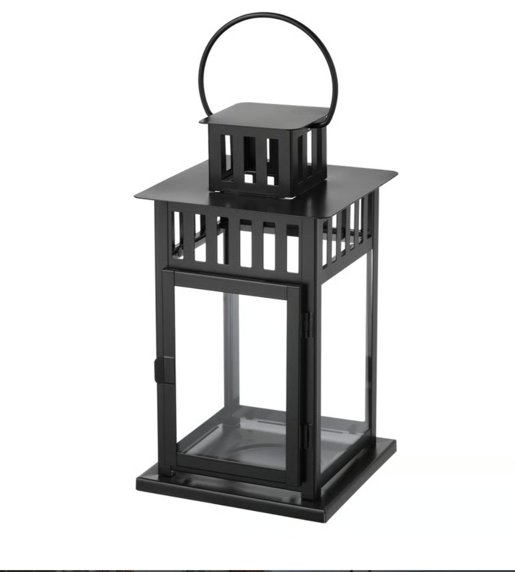 Lanterne(NOIR) pour monument funéraire avec bougie a led