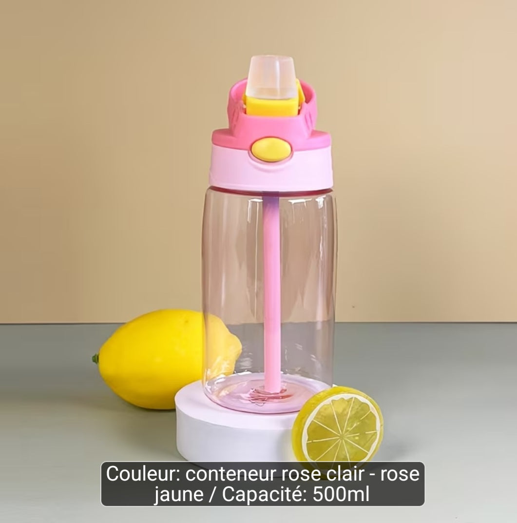 Gourde en plastique avec paille pour les enfants