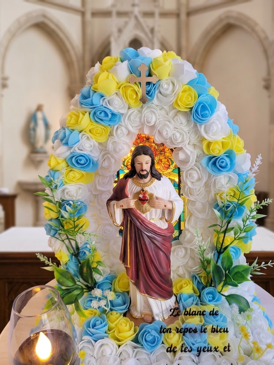 Coeur de jesus avec vitraux
