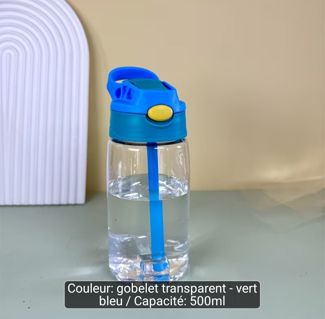 Gourde en plastique avec paille pour les enfants