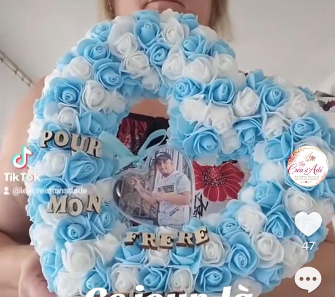 Coeur sur support avec photo