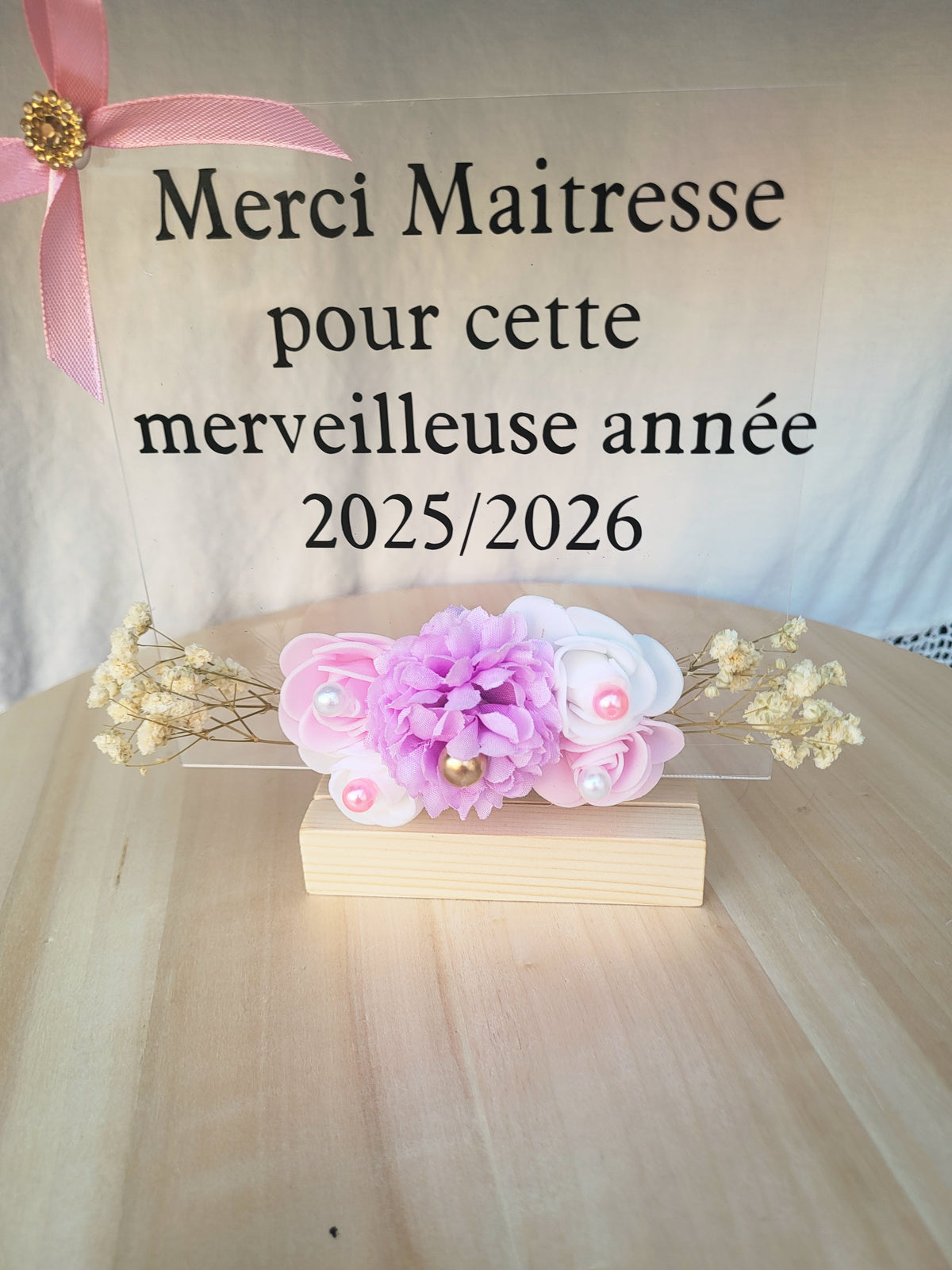 Plaque en plexis personalise