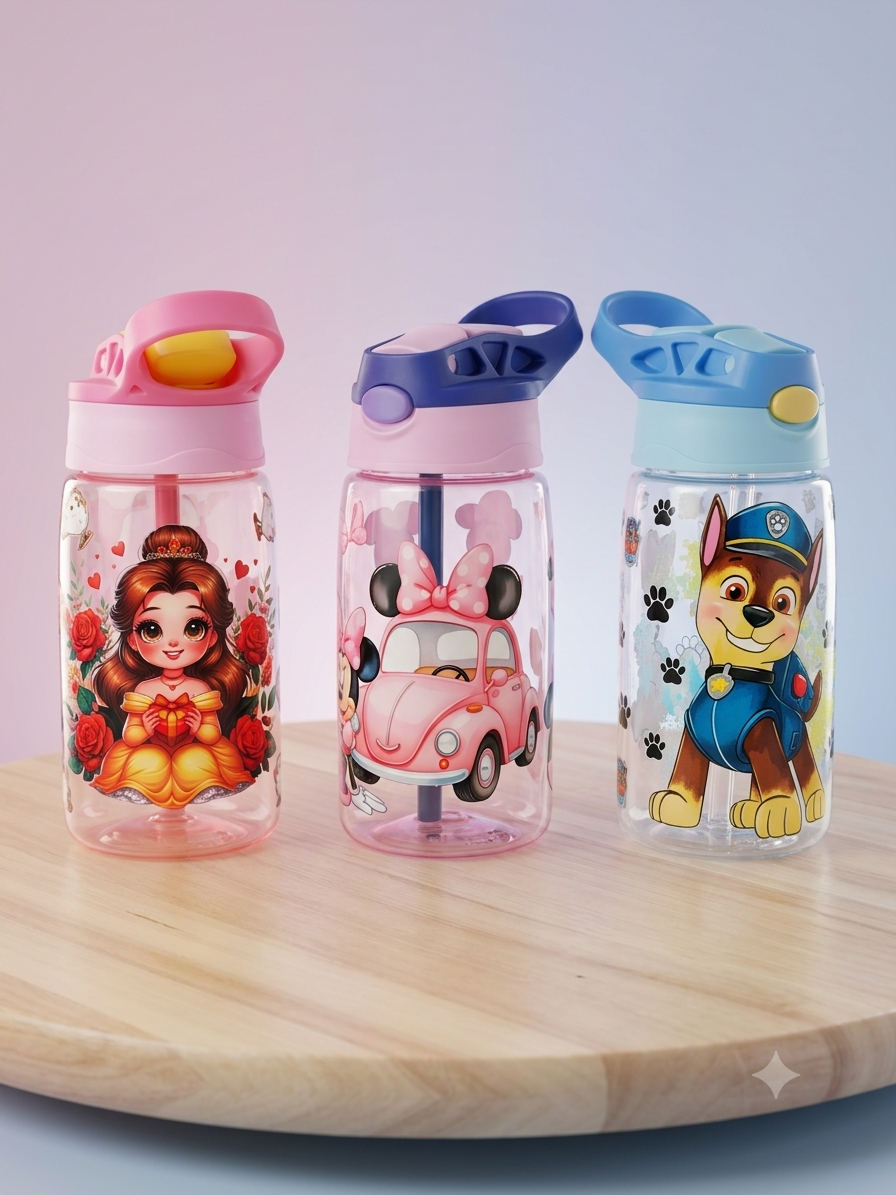 Gourde en plastique avec paille pour les enfants