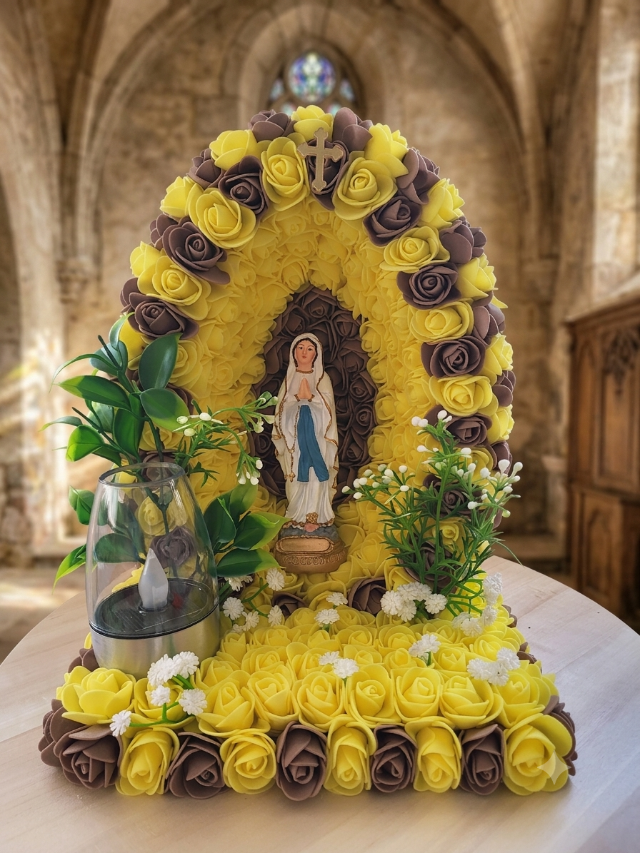 La grotte de la vierge pour monument funéraire