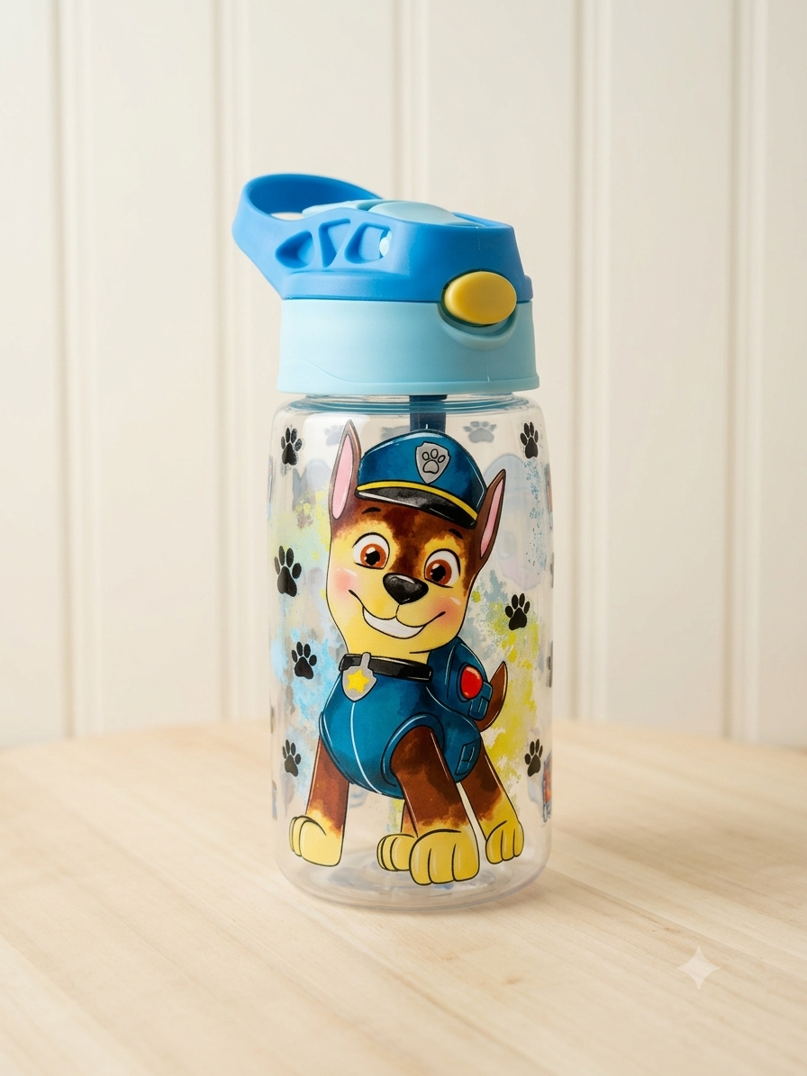 Gourde en plastique avec paille pour les enfants