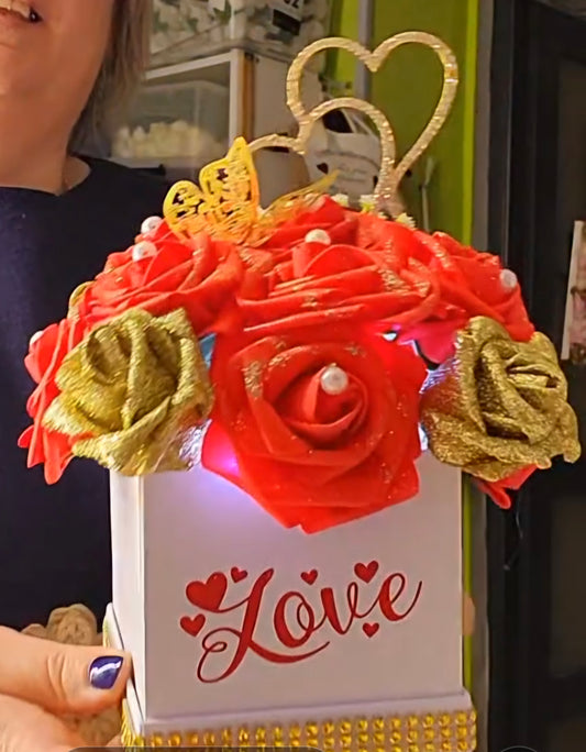Boite florale saint valentin