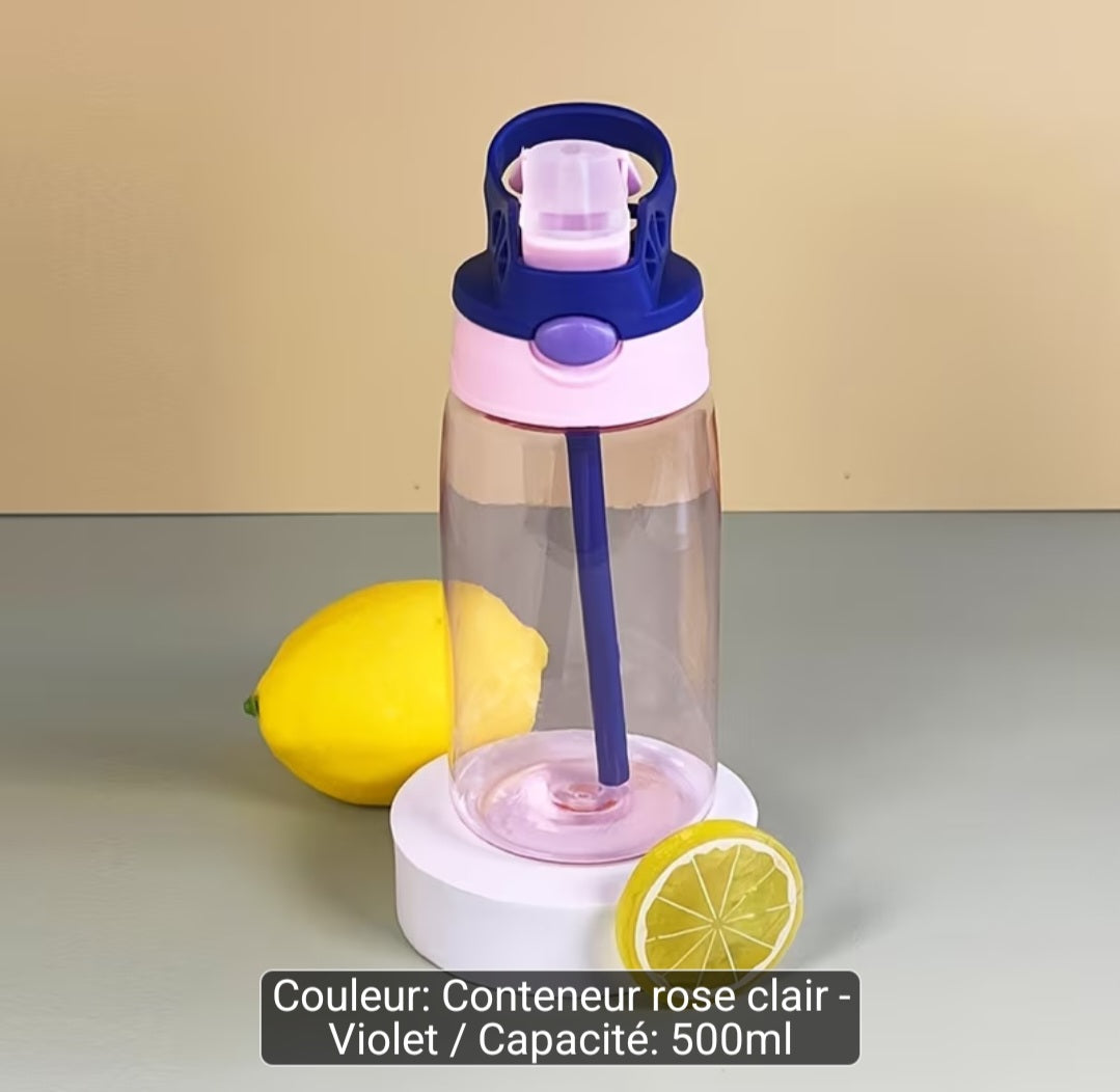 Gourde en plastique avec paille pour les enfants