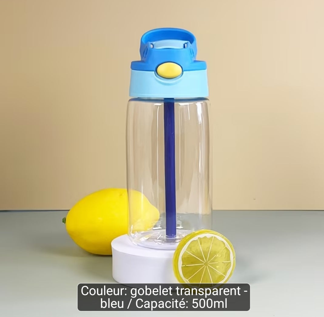 Gourde en plastique avec paille pour les enfants